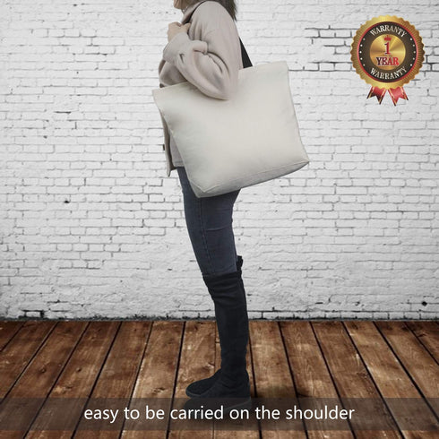 TOPDesign 2-Pack Canvas Tote Bags with Magnetic Snap, Reusable Grocery Shopping Bags, DIY Your Creative Designs...