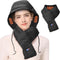 Electric Heated Scarf with Hat, Rechargable Portable Neck Heating Pad for Cramps Neck Pain Relief Cordless Heating Pad Thermal Neck Brace for Men ...