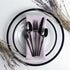 Infinity Flatware Black Disposable Teaspoons - 32 Count | Posh Premium Plastic Cutlery for Special Occasions...