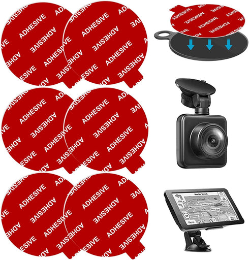 Sticky Adhesive Replacement for Windshield Camera Holder, 6pcs 2.76"(70mm) VHB Circle Double-Sided Adhesive Tapes for Dashboard Suction Cup Mount,...