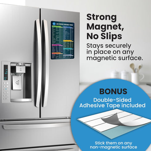Air Fryer Magnetic Cheat Sheet Set - Air Fryer Accessories Cookbook - Pressure Cooker Magnet Sheet As Seen on The Today Show - Quick Reference Gui...