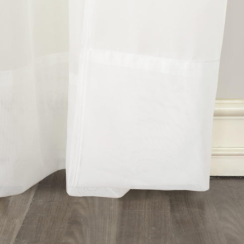 No. 918 Emily Sheer Voile Tab Top Curtain Panel, 59" x 95", White...