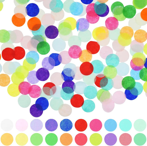 RYKOMO 10000 Pieces 1 Inch Tissue Paper Confetti Round, Multicolor Tissue Paper Confetti Circles Rainbow Confetti Tissue Paper Circles for Arts Cr...