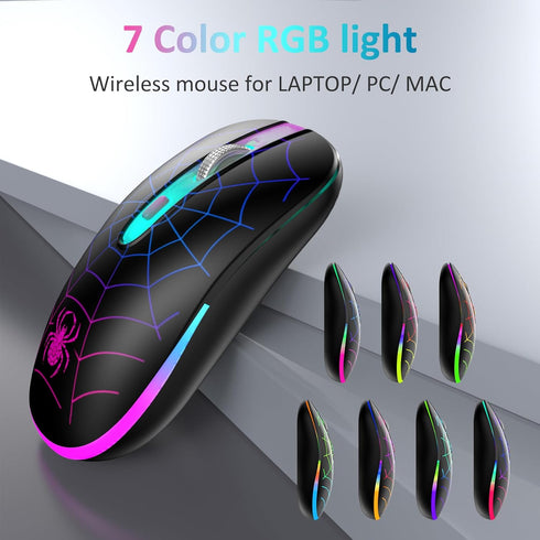 TaIYanG Wireless Mouse, 2.4G Portable Optical Quiet Cute Mouse with USB Receiver and Type C Adapter, 3 Adjustable DPI LED Wireless Mouse for Lapto...