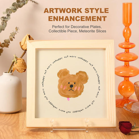 Plate Stands for Display 6 Inch Clear Acrylic Square Holder Stand Picture Frame Stand Holder Easel for Book, Decorative Plate, Plaque, Photo, Plat...