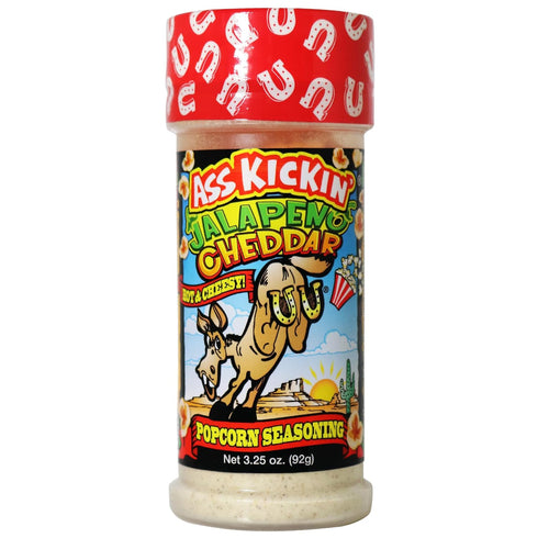 ASS KICKIN' Jalapeno Cheddar Popcorn Seasoning - Great for Gourmet Popcorn or Chicken Wings and Meat - Perfect Stocking Stuffers or Christmas Gift...