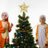 1pc Christmas Tree Topper Star Ornaments Glittering Golden Festival Display Lighted Clear Decor...