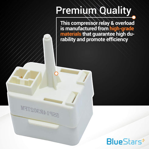 Ultra Durable 2188830 Refrigerator Compressor Relay & Overload Replacement by BlueStars - Exact Fit for Whirlpool & Kenmore Refrigerators - Replaces AP3885081 2220475 PS993073 2188829 1177466
