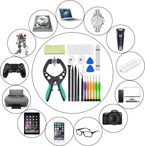 iPhone Screen Opening Tool Kit, 22Pcs Repair Precision Screwdriver Set Compatible with iPhone, iPad, Cell Phone, PS4, Smart Watch, Computer, PC, T...