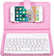 Portable Bluetooth Keyboard with Leather Case Cover with for 4.5''-6.8'' iOS, Android and Windows Smart Phones, Detachable with Kickstand...