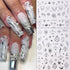 Laser Silver Nail Art Sticker Decal Sun Moon Butterfly Design Nail Decals 3D Self-Adhesive Nail Art Supplies Love Heart Flower Flame Nail Art Stic...