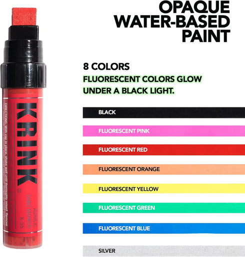 Krink K-55 Red Paint Marker - Vibrant and Opaque Fine Art Acrylic Paint Pens for Smooth Surfaces - Acrylic Paint Markers for Metal Paper and Paint...