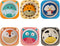 ZEAYEA 6 Pack Bamboo Kids Bowls, 10 Oz Durable Cartoon Bowls for Children, BPA Free Cute Snacks Bowls, Square Dinner Tableware for Serving Soup, C...