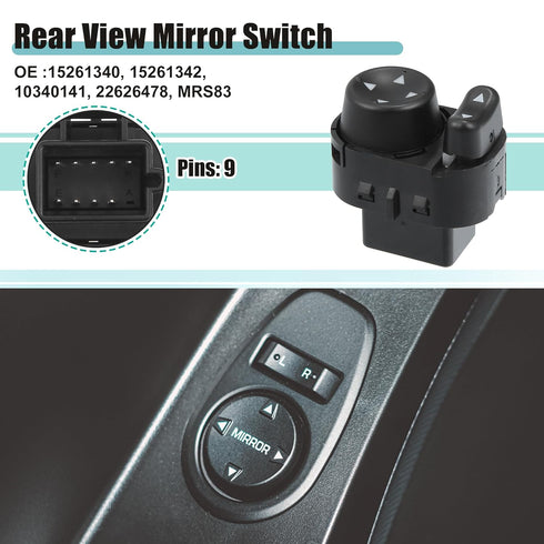 ACROPIX Car Power Rear View Mirror Switch Remote Control Fit for Chevrolet Malibu - Pack of 1 Black...