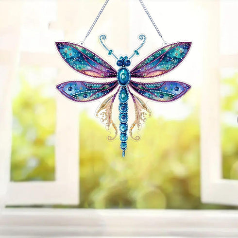 ARTopet DIY Diamond Pendant Ornament Dragonfly Special Shaped Crystal Diamond Art Painting Hanging Single Sided Diamond Ornament for Adult Home Ga...