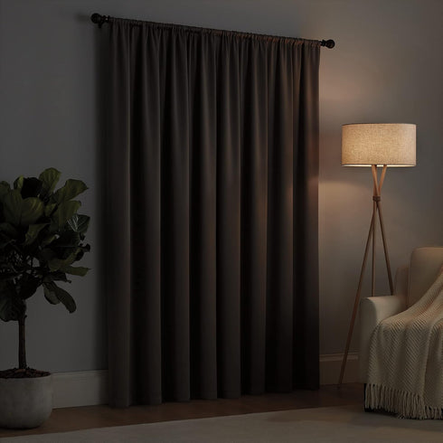 ECLIPSE Solid Thermapanel Modern Room Darkening Rod Pocket Window Curtain for Bedroom (1 Panel), 54" x 84", Merlot...