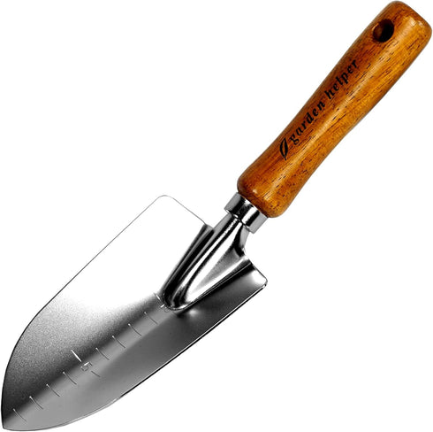 Japanese Garden Trowel Heavy Duty Japanese Steel with Wood Handle, Garden Transplanter Tool for Digging, Scooping, Transplanting, Made in Japan, L...