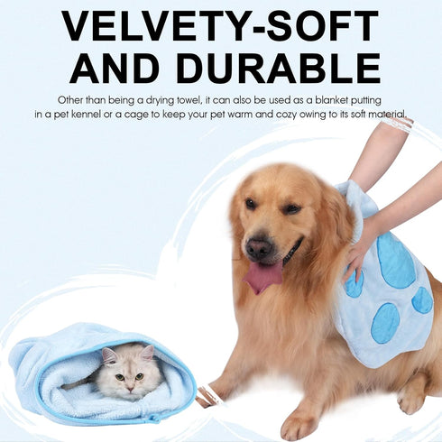 Glove Dog Towel for Drying Dogs for Dogs and Cats & Other Pets?(27.6 x 18.1 Double-sided available)Large Quick Dry Microfiber Grooming Pet Towel S...