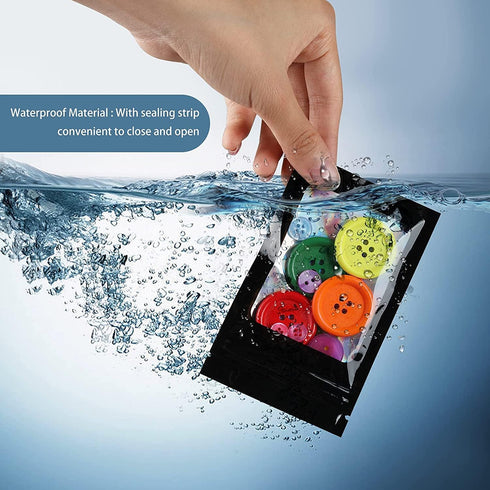 100 Pieces Smell Proof Bags Holographic Piecesaging Bags Storage Bag with Clear Window for Food Storage (Black Color,2.4 * 3.9 Inch)...