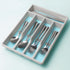 Silverware Organizer with Icons?Plastic Cutlery silverware Tray for Drawer?Utensil Flatware Tableware Organizer for Kitchen with Non-slip TPR,Fits...