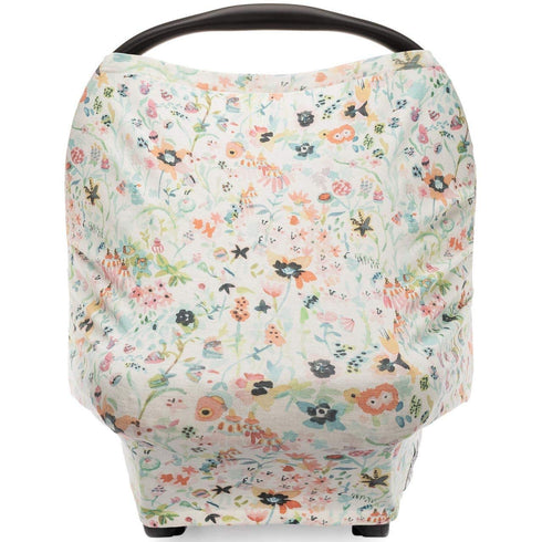 Parker Baby 4 in 1 Car Seat Cover for Girls - Stretchy Carseat Canopy, Nursing Cover, Grocery Cart Cover, High Chair Cover - Bloom...