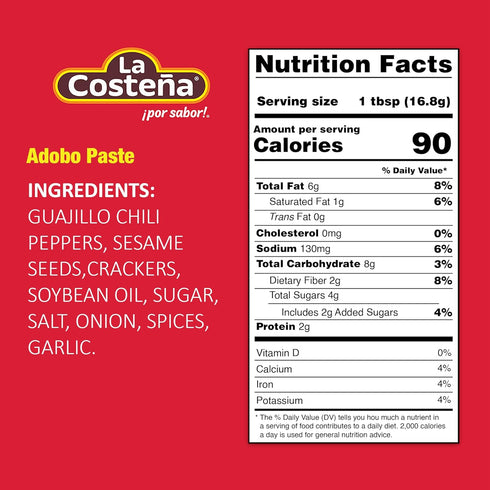 La Costeña Adobo Paste, 8.25 Oz Jar, Pack of 3...
