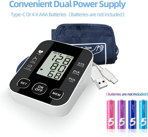 Upper Arm Blood Pressure Monitor Premium Blood Pressure Machine Automatic Arm BP Machine - Cuff 8.7''-12.6'', 100 Memory Sets, Voice Broadcast, Hi...