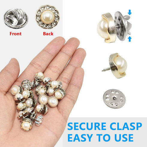 80Pcs Women Shirt Brooch Buttons Cover up Button Pin Safety Brooch Buttons 10 Style No-Sew Replacement for Clothing Dress Sweater Shoes Hats Decor...