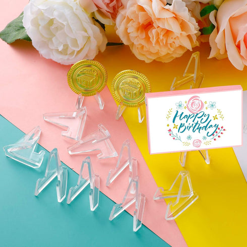 Jetec Coin Stand Mini Acrylic Easel Stands Coin Display Easel Holder for Displaying Coins Pocket Watches Capsules Challenge Medals, 1.4 Inch Tall ...