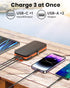Hiluckey Solar Power Bank 10000mAh Built in 4 Panels 15W Fast Charging Solar Charger Outdoor Extenal Battery Pack for iPhone 15/15 Plus/15 Pro/15 ...