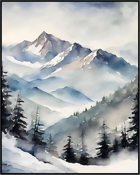 Posterizer 1 pcs-beautiful snowy scenary in winter -3-Landscape & Nature Art-GIft for Men Women Teens-Dining Room Decor- unframed wall art...