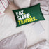 ChalkTalkSPORTS Eat. Sleep. Tennis. Pillowcase, Green, 30 in x 20 in, Polyester, Machine Washable...