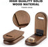 Wood Headphone Stand Wall Mount Holder, Sticky Headset Hook, Under Desk Headphone Hanger,Foldable Desk Headphone Hanger Earphone Clamp for Audio,S...