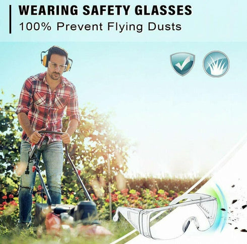1Pc Clear Safety Glasses Anti-Fog Protective Polycarbonate Eyewear with Impact Resistant Lens Safety Goggles and Eye Protection Goggles for Constr...
