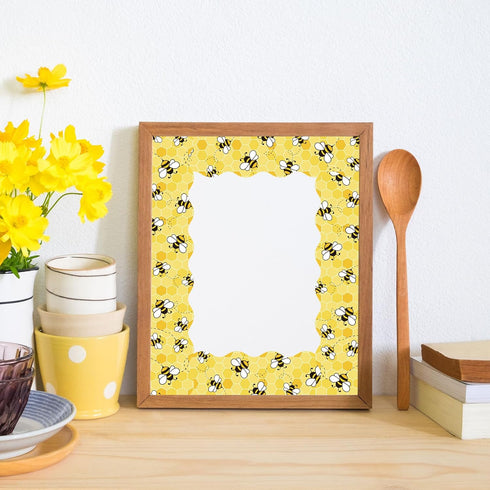 Whaline 32.8Ft Summer Bee Bulletin Board Border Yellow Bee Honeycomb Die Cut Trim Border Roll for Summer Bee Day Home Party Supplies...