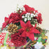Admired By Nature 14 Stems Artificial Poinsettia Bouquet Fake Christmas Flowers, Faux Velvet Poinsettia Carnation Christmas Bush for Home Decor, H...
