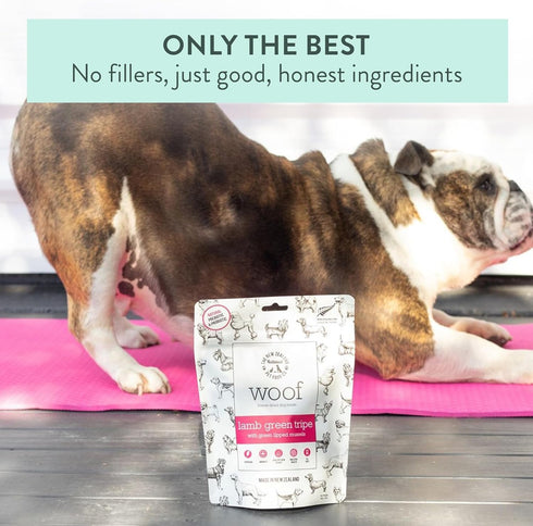 The New Zealand Natural Pet Food Co WOOF Freeze Dried Dog Treats - Lamb Green Tripe, High Protein, Large & Small Dog, Topper or Dog Treat - 1.4 oz...