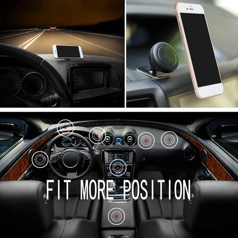 Black Magnetic Phone Holder Rotatable Stand Universal Car Dashboard Cellphone Mount 17mm Ball Head Phone Holder Bracket Base Cellphone Stand Anti-...