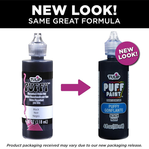 TULIP Puff Paint Puffy Black 4 Fl Oz (Pack of 1)...