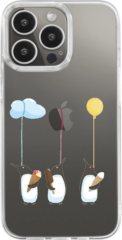 Blingy's for iPhone 13 Pro Case (6.1 inch), Fun Penguin Style Cute Cartoon Animal Design Transparent Soft TPU Protective Clear Case (Penguins)...