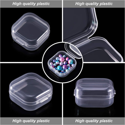 6 Pieces Mini Plastic Clear Beads Storage Containers Box for Collecting Small Items, Beads, Jewelry, Business Cards, Game Pieces, Crafts (1.37 x 1...