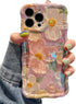 Jusy Oil Painting Flower Compatible with iPhone 11 Pro Max Case, Colorful Retro Floral Cute Curly Wave Frame Women Girls Cover for Apple 11 Pro Ma...