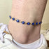 Evil Eye Anklet,14K Gold Evil Eye Anklet Bracelets for Women Dainty Ojo Luck Anklet (Gold navy evil eye anklet)...