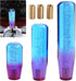 Crystal Shift Knob Universal Gear Shifter Stick Shift Knobs Transparent Bubble Purple Blue 10CM with Adapters...