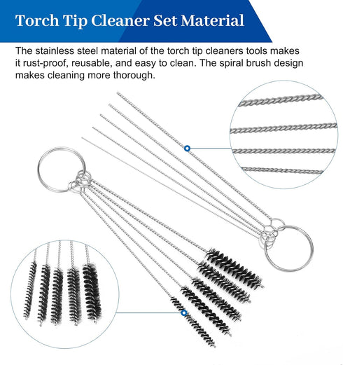 4 PCS Torch Tip Cleaner Set, Welding Torch Tip Cleaner with Drill Bit Torch Tip Cleaner Set for Carbon Carburetor Jet Cleaner with 10 Cleaning Nee...