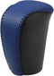 Gear Shift Head Knob Cover Transmission Lever Trim for Honda Civic 10th Gen 2016 2017 2018 2019 2020 Faux Leather Black Blue Stitches...