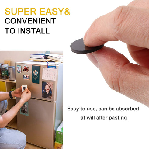 Flexible Magnetic Dot with Self Adhesive, 60 PCS Round Small Magnetic Stickers with Adhesive Backing Peel & Stick Magnets Stickers for Crafts, Off...