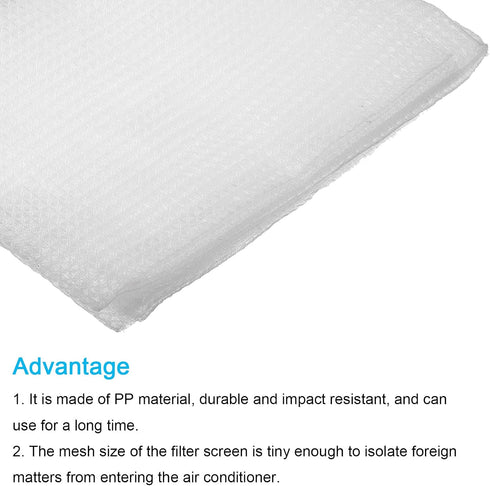 PATIKIL 47.2" x 39.4" Air Conditioner Air Filter Material, Plastic Dustproof Filtering Mesh Screen Replacement for Air Conditioning, White...