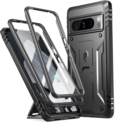 Poetic Revolution Case Compatible with Pixel 8 Pro 5G, Full Body Rugged Shockproof Protective Cover Case with Kickstand, Built-in Screen Protector...