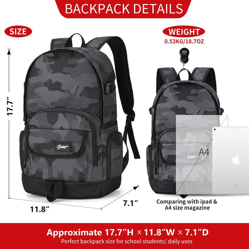 rickyh style School Backpack Travel Bag for Men & Women Lightweight College Back Pack with Laptop Compartmen...